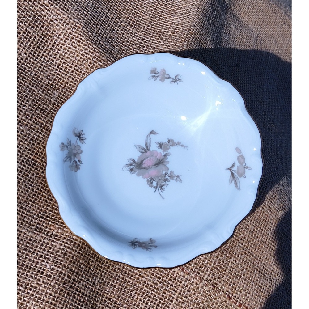 Johann Haviland Sepia Rose 5" Dessert Fruit Sauce Bowl Bavaria Germany Vintage‎